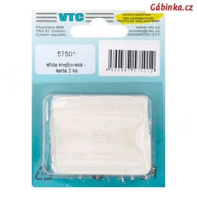 Krejčovská křída - bílá, sada 3 ks