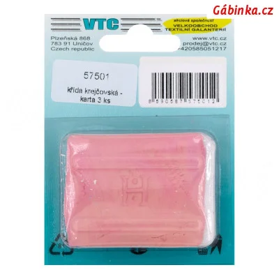 Krejčovská křída - růžová, modrá, bílá, sada 3 ks