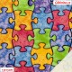 Teplákovina s EL Digitální tisk - Barevné puzzle, 15x15 cm