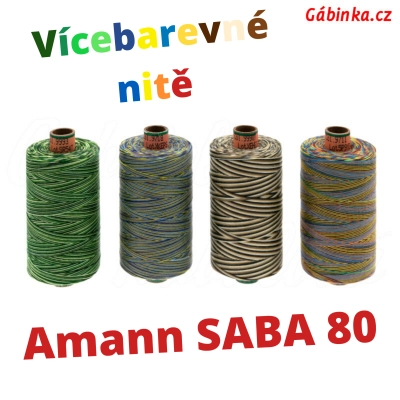 Universální nitě - Amann SABA MULTICOLOUR 80 PES, 1000 m, ATEST 1