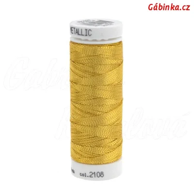 Vyšívací lesklá metalická niť - Amann Mettler METALLIC 40, barva 2108 - zlatá