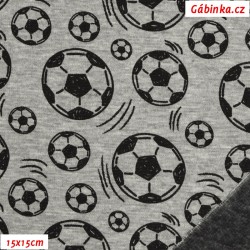 Warmkeeper - Fotbalové míče na šedém melíru, šíře 155 cm, 10 cm