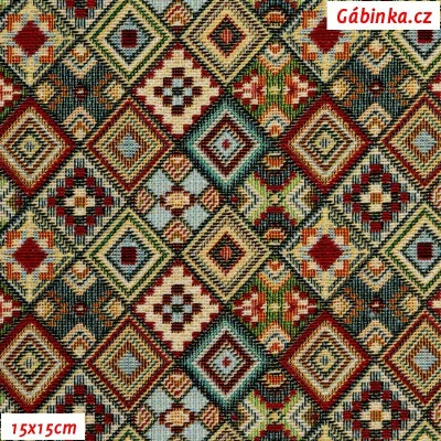 Dekorační látka - Aztécká tapisérie, 15x15 cm