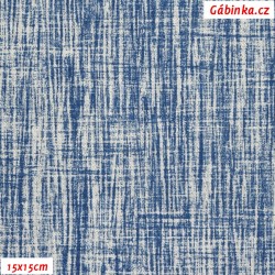 Poly-Cotton Canvas - Blue Highlight, width 140 cm, 10 cm