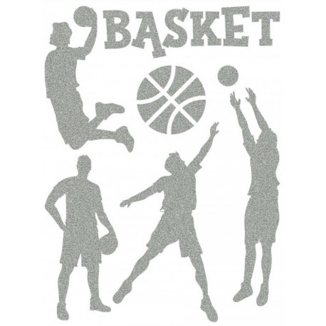 Reflexní nažehlovací potisk - Basketbal (4+1+1 ks)