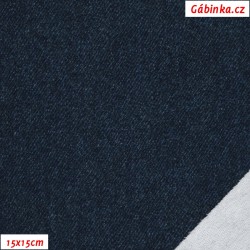 French Terry BIO POPPY - Dark blue jeans, digital print, width 145 cm, 10 cm, Certificate 1