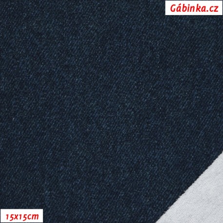 Teplákovina s EL BIO POPPY - Tmavě modrá jeans, 15x15 cm