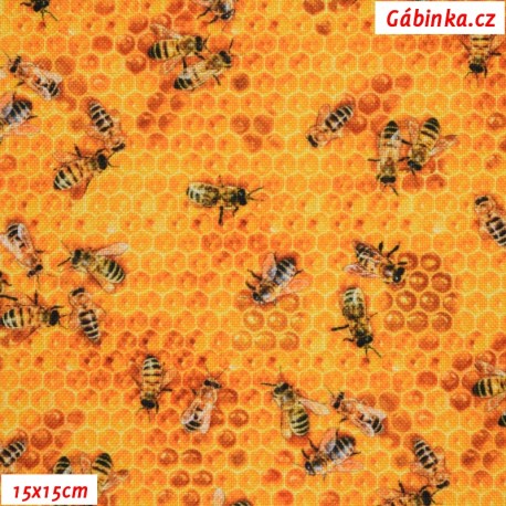 Kočárkovina Premium - Pilné včelky, 15x15 cm