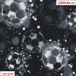 Waterproof Fabric Premium - Football Black and White, width 155 cm, 10 cm, Certificate 1