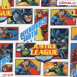 Plátno ITÁLIE - Komiks Justice League, LICENCE, digitální tisk, šíře 145 cm, 10 cm, ATEST 1