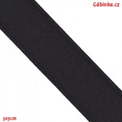 Double-sided satin ribbon - Black, width 20 mm, 5x5 cm