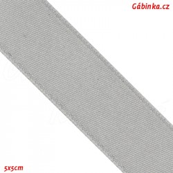 Double-sided satin ribbon - Light Gray, 5x5 cm