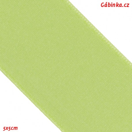 Double-sided satin ribbon - Light Green, width 38 mm, 5x5 cm