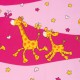Dětská látka, Žirafky na růžové, detail