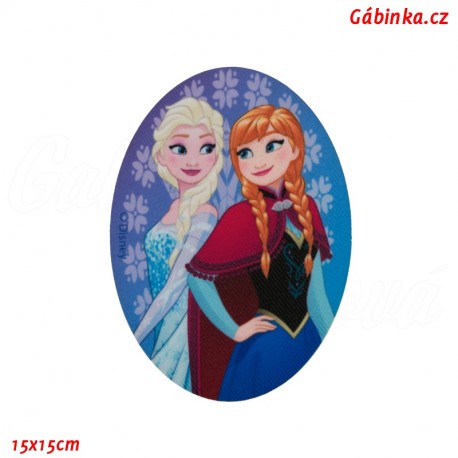 Záplata nažehlovací Ledové království 1 - Elsa a Anna, 15x15 cm