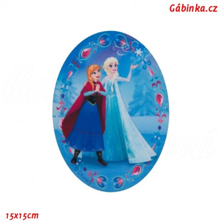 Záplata nažehlovací Ledové království 7 - Elsa a Anna, 15x15 cm