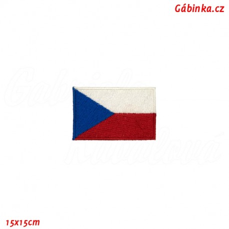 Nažehlovačka - Česká vlajka, 15x15 cm