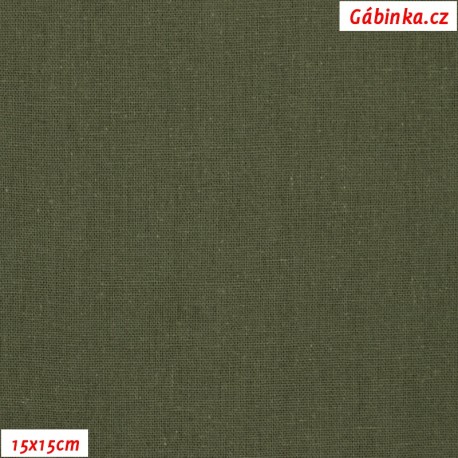 Linen with viscose ITALY 16 - Khaki, 15x15 cm