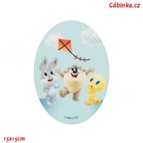 Iron-On Knee Patch Baby Looney Tunes 8 - Friends fly a kite, 15x15 cm