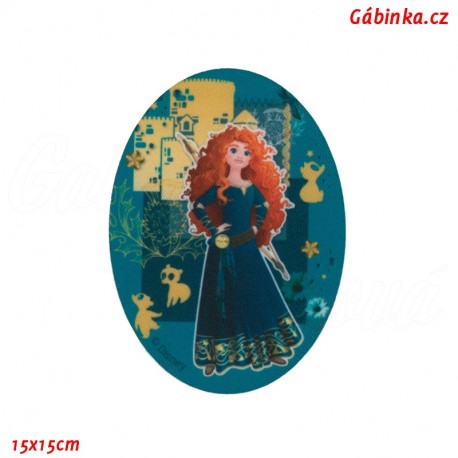 Nažehľovací záplata Disney princezné 8 - Merida, 15x15 cm