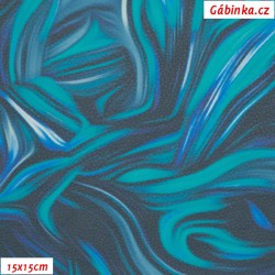 Leatherette DSOFT 209 - Abstract Painting Blue, width 135 cm, 10 cm