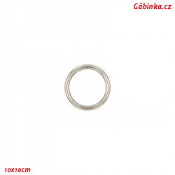Kroužek kovový průvlek 20 mm - Nikl, 3 mm, 1 ks