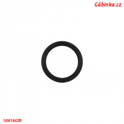 Kroužek kovový 4 mm - Černý, 25 mm, 1 ks