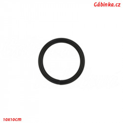 Kroužek kovový 4 mm - Černý, 30 mm, 1 ks