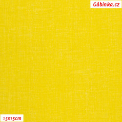 Plátno ČR A - Lněná půda žlutá, 15x15 cm