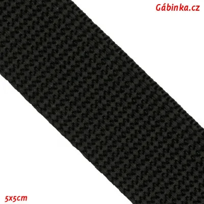 Popruh POP, šíře 25 mm, černý, 5x5 cm