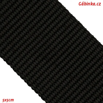 Popruh POP, šíře 40 mm, černý, 5x5 cm