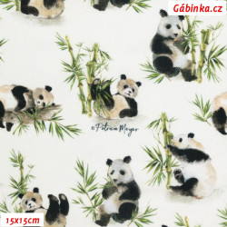 Fine Cotton - Pandas with Bamboos on White, license Patricia Meyer, digital print, width 140 cm, 10 cm, Certificate 1