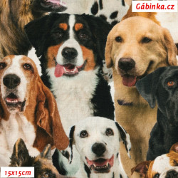 Fine Cotton - Cute Dogs, digital print, width 144 cm, 10 cm, Certificate 1