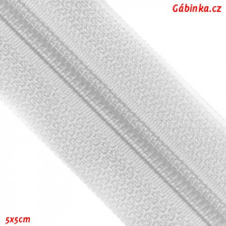 Metrážový zip spirálový - Bílý, šíře 5 mm, 1 m