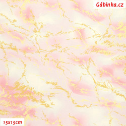 Koženka DSOFT 219 - Marble růžovozlatý, 15x15 cm