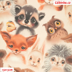 Leatherette DSOFT 225 - Forest Animals, width 135 cm, 10 cm