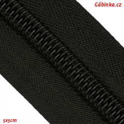 Metrážový zip spirálový - Černý, šíře 10 mm, 1 m