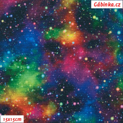 Kočíkovina Premium - Dúhová galaxia, šírka 155 cm, 10 cm, ATEST 1
