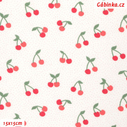 Jersey with EL BIO POPPY - Cherries on White, photo 15x15 cm