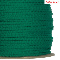 Šňůrka oděvní PES průměr 4 mm - Trávově zelená, 1 m