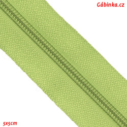 Metrážový zip spirálový - Světle zelený, šíře 3 mm, foto 5x5 cm