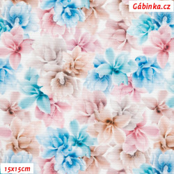 Waterproof Fabric Premium - Pastel Flowers, width 155 cm, 10 cm, Certificate 1