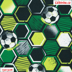Kočárkovina Premium - Zelený fotbal, foto 15x15 cm