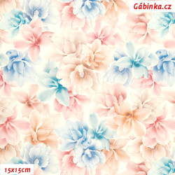 Leatherette DSOFT 234 - Pastel Flowers, width 135 cm, 10 cm