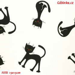Plátno - Černé kočky se zelenýma očima na bílé, foto 15x15 cm