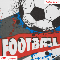 Plátno - Fotbal na modrobílé, šíře 160 cm, 10 cm