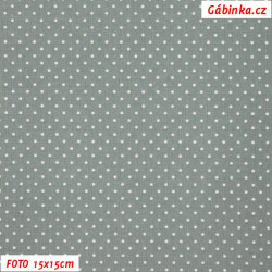 Cotton - Dots 2 mm White on Light Gray, C1, width 150 cm, 10 cm, Certificate 1