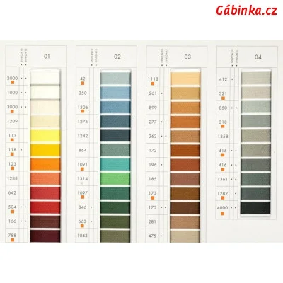 Nitě - Amann SYNTON 60 PES, 1800 m, ATEST 1 - vzorník barev 1