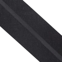 Cotton Bias Binding - Black, width 20 mm, 1 m