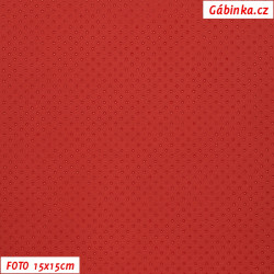 Leatherette SOFT Pressed Polka Dots 1 mm - Red, padding on the back, photo 15x15 cm